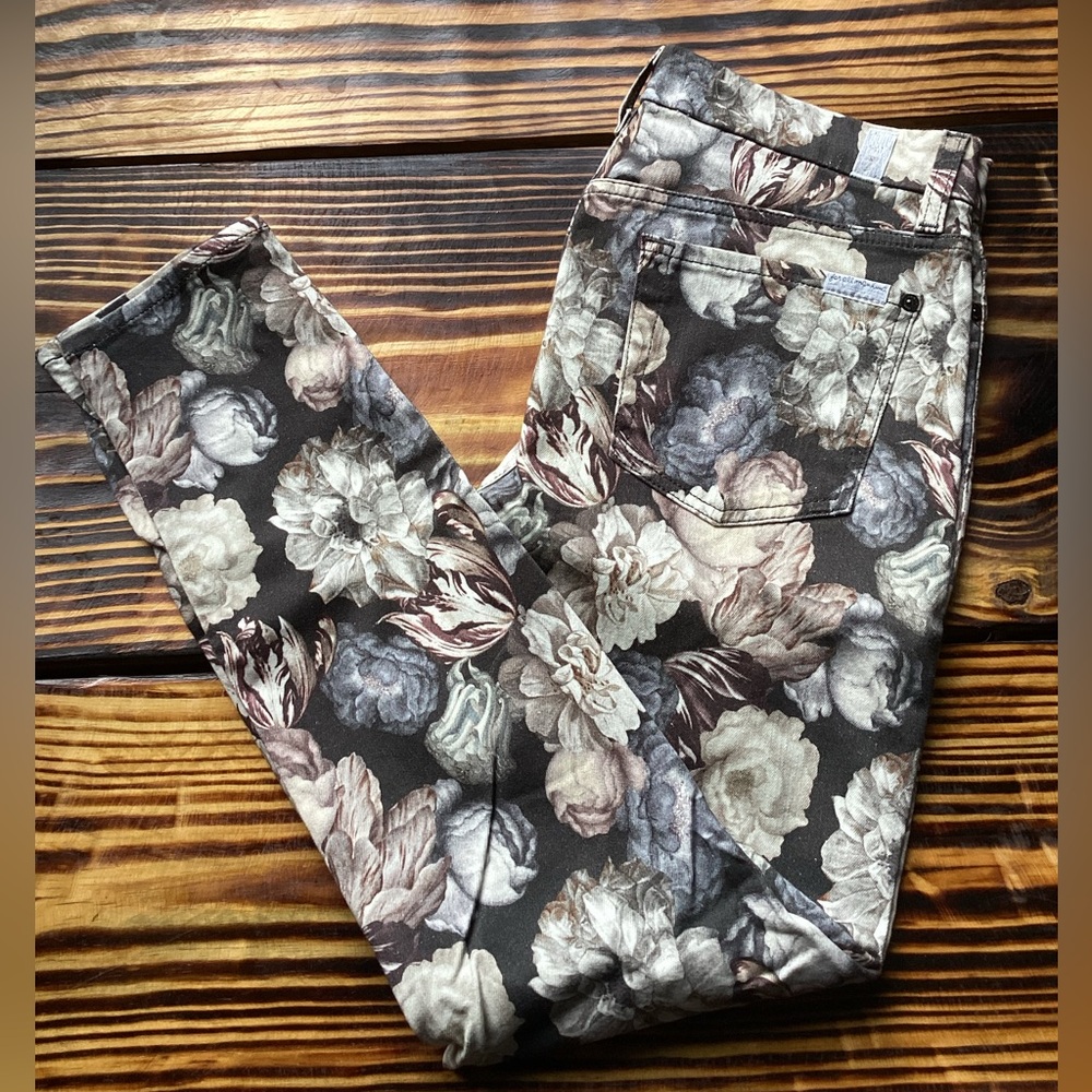7 For All Mankind Floral Jeans Size 29